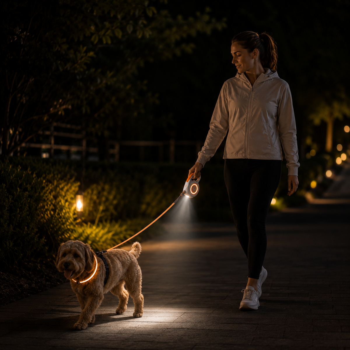 WagLight LED Safety Retractable Leash