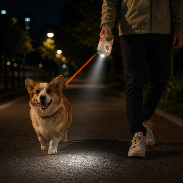 WagLight LED Safety Retractable Leash