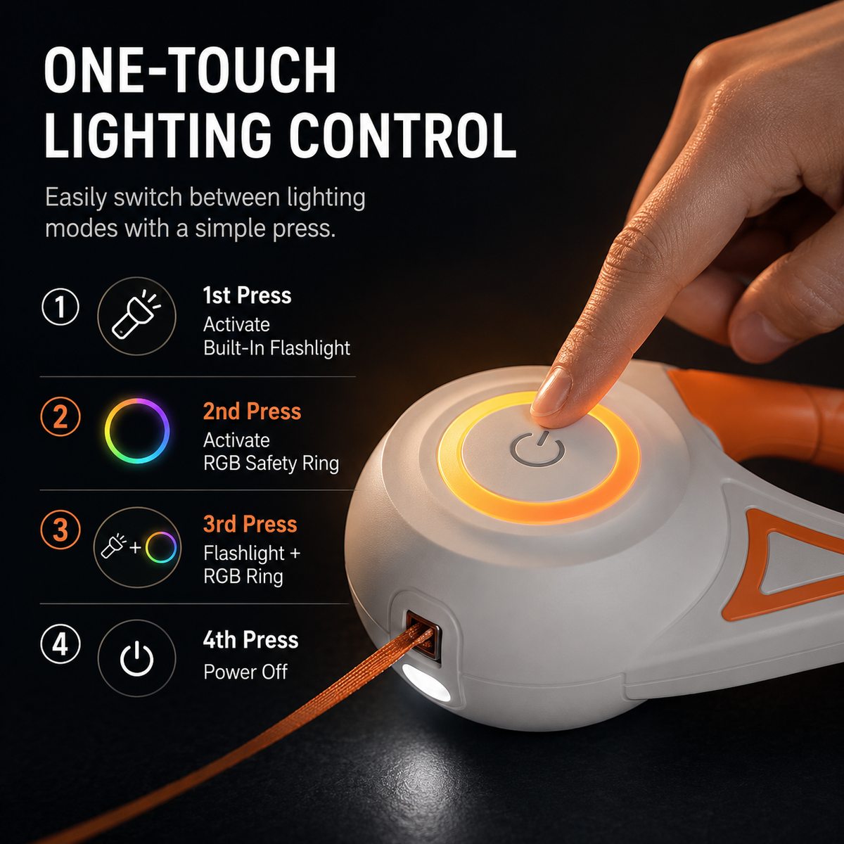 WagLight LED Safety Retractable Leash